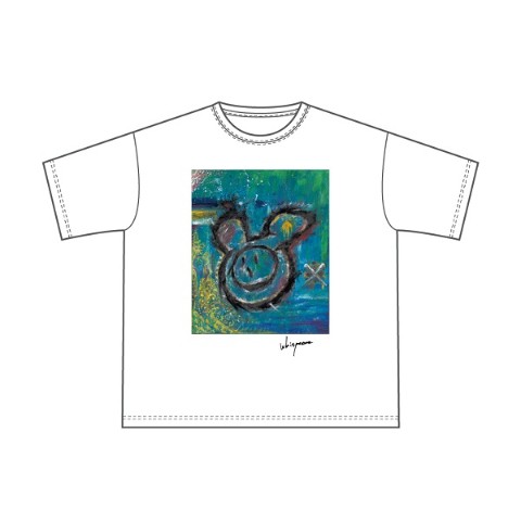 【Whispeeee】絵画シリーズ ビッグシルエットT　(ホワイト　L）