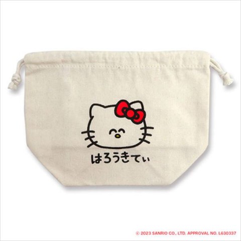 【おえかきさん×さんりおきゃらくたｰず】巾着 はろうきてぃ